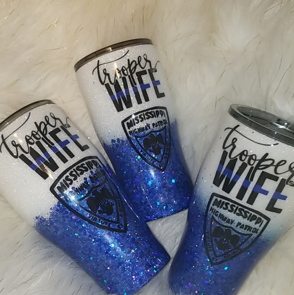 1 20 oz/2 30oz  trooper wife tumblers